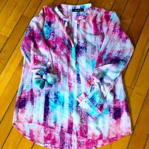 A.n.a lightweight semi sheer long sleeve top